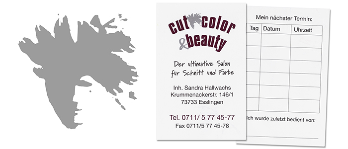 Logogestaltung, Visiten-/Terminkarte | cut color & beauty